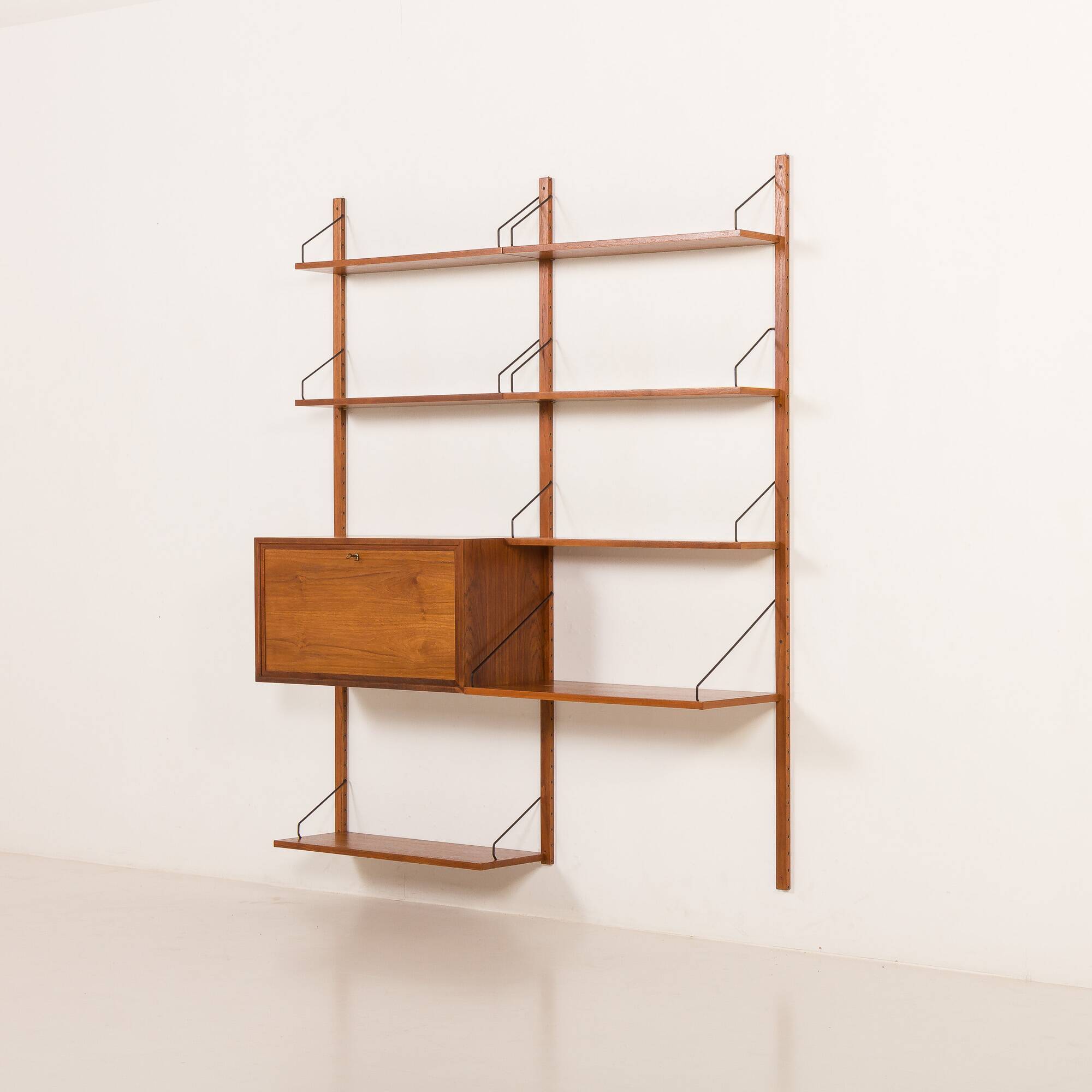 Poul Cadovius wall unit with a bureau and a desk shelf for Cado, 1960s