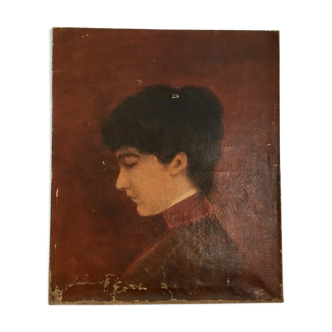 An elegant XIX th oil portrait