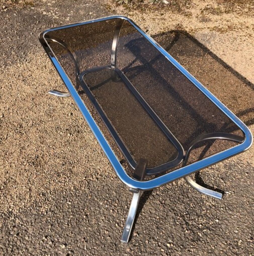 Coffee table structure in chrome 1970