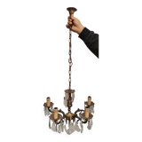 Bronze chandelier with crystal tassels