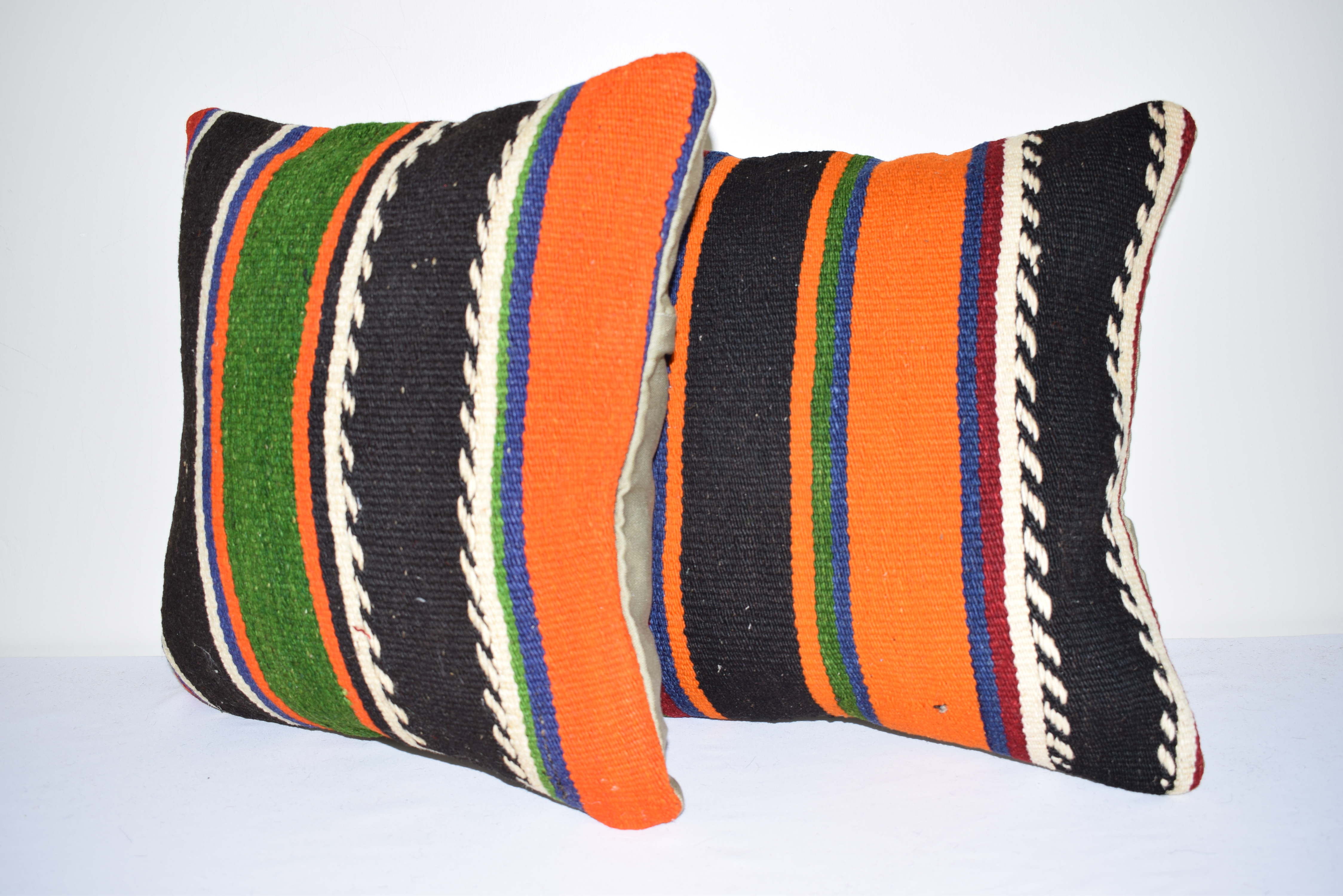 Kilim cushion covers with Turkish stripes, set of 2