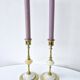 Pair Of Antique Candlesticks In Brass And Alabaster