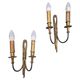 Pair of Louis XVI style bronze wall sconces with bow and tassel, 1940s.
