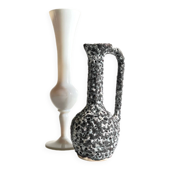 vintage lava and opaline vases
