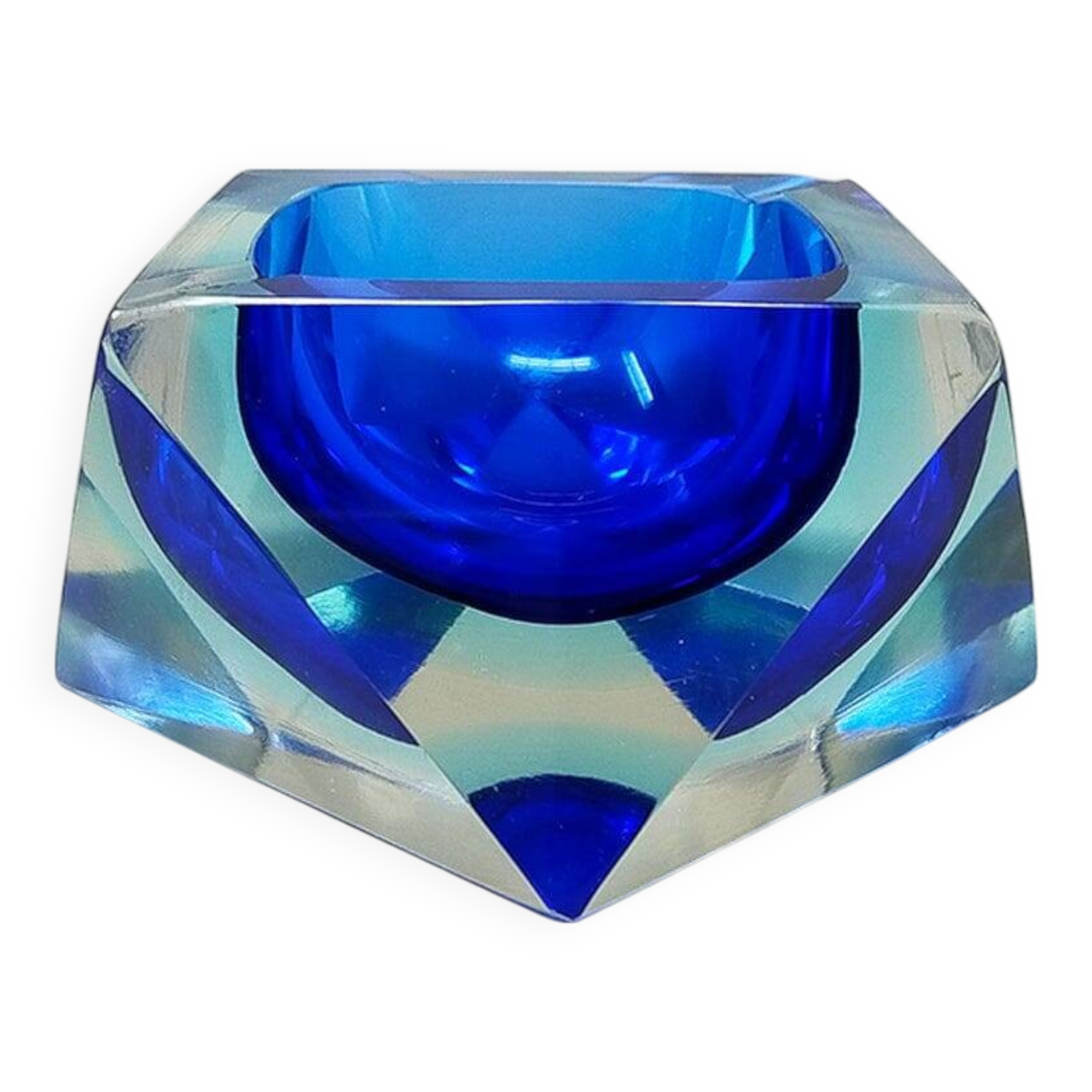 1960s Astonishing Blue Ashtray or Vide Poche By Flavio Poli for Seguso