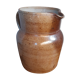 Pitcher in sandstone stamped glazed terracotta, bonny sandstone, handmade