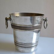 Silver-plated ice or champagne bucket with goldsmith's hallmark
