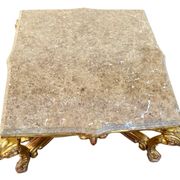Table de milieu en bois doré table basse Louis XVI