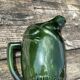 French ceramic dark green frog pitcher