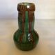 Vase bicolore vert et marron grès céramique