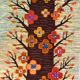 Polish kilim or wall rug with tree and blossoms motif from Cepelia, 1960s