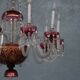 Chandelier pendants 19th golden colored glass and gilding
