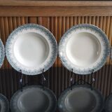 4 hollow plates in Longwy earthenware model "Suzanne" Iron Earth