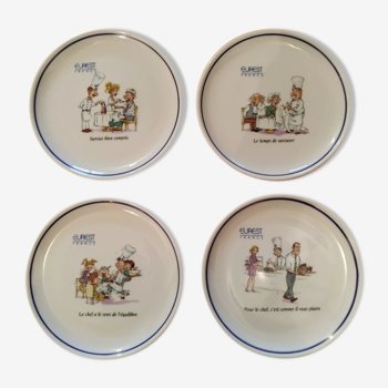 Set 4 mini-plates with messages Limoges