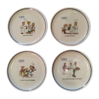 Set 4 mini-plates with messages Limoges