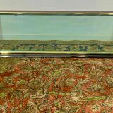 Glass coffee table, chromed steel, Design Italy 1960