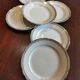 6 assiettes plates Villeroy & Boch Mettlach ivoire et or vintage 1950s