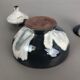 Set of 3 grey ceramic studio pottery vase objects by Otto Keramik, Germany 1980s