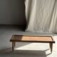 Coffee table with tapered legs in recycled antique teak H35 L104