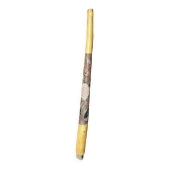 Didgeridoo artisanal d'Australie décor peinture Bindi en bois d'eucalyptus