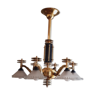 Art Deco chandelier six lights year 40