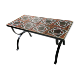 Wrought iron coffee table ceramic 60