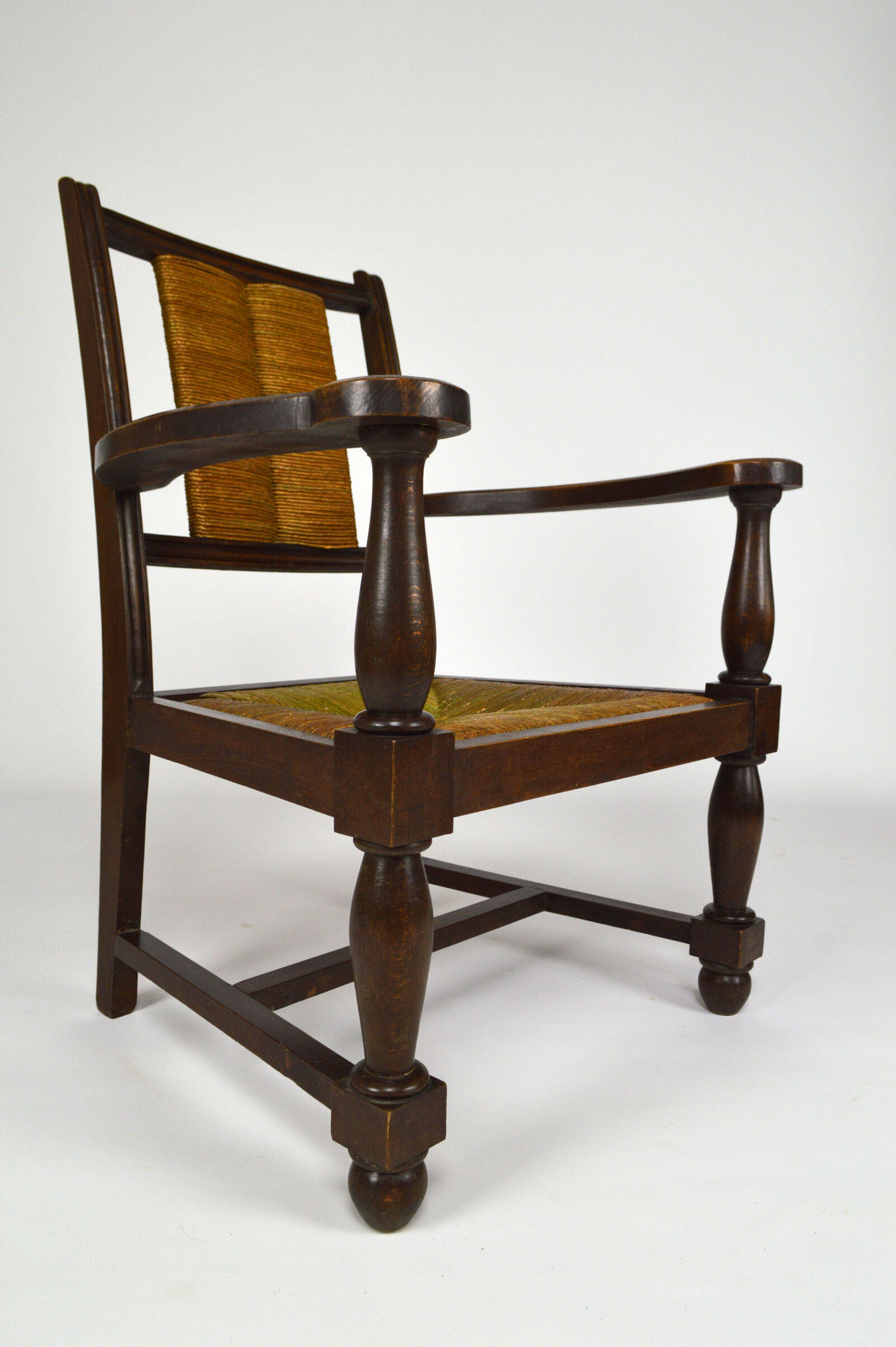 Art deco modernist armchair in dark beech