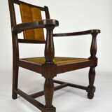Art deco modernist armchair in dark beech