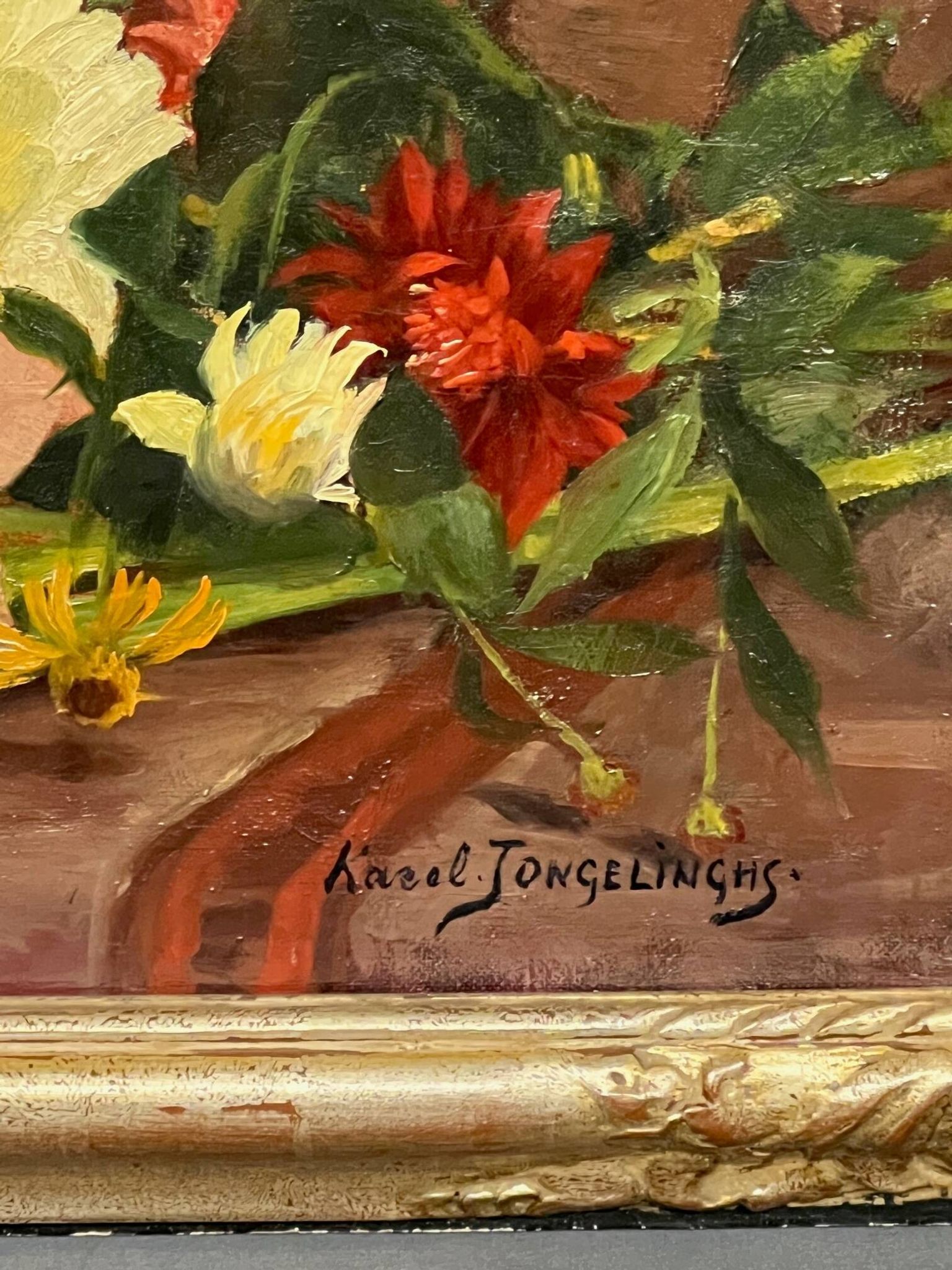 Karel Jongelinghs (1871-1948) « Nature morte aux fleurs ».