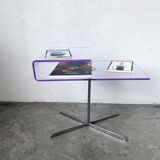 Transparent acrylic and chrome side table, 1970s design.