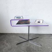 Table d'appoint en acrylique transparent et chrome, années 70