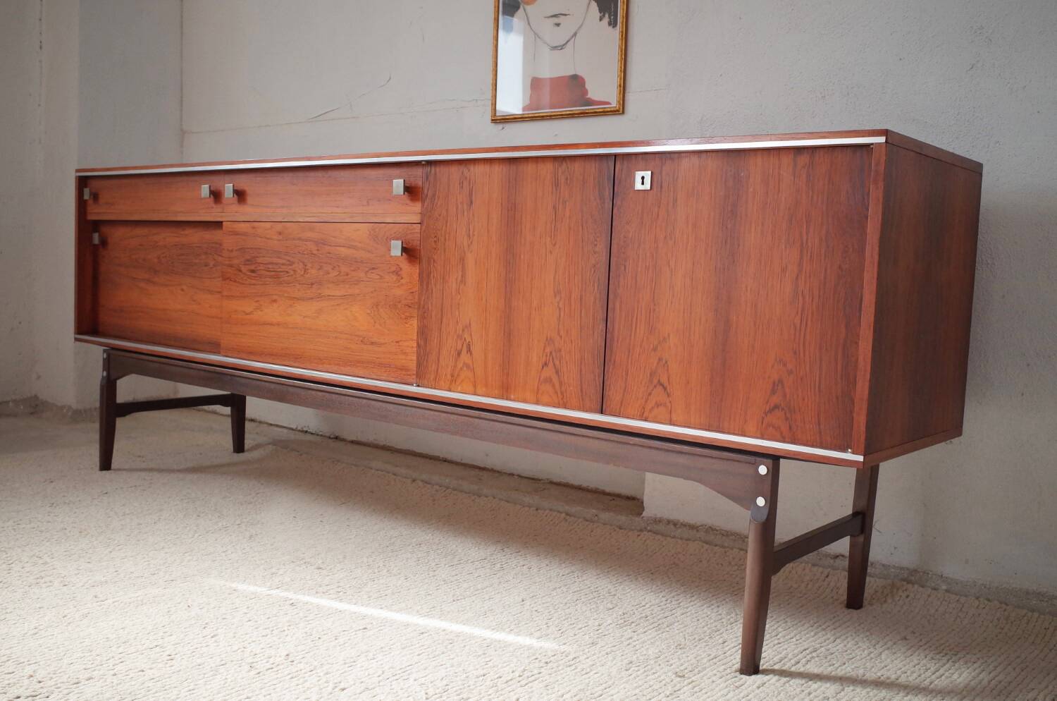 Large Vintage rosewood sideboard, 1960s