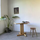 80s round beech table