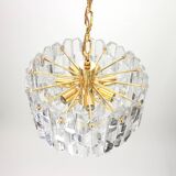 Palazzo chandelier in gilded brass and crystal glass, Kalmar, Austria, 1970.