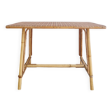 Rattan coffee table with tartan top
