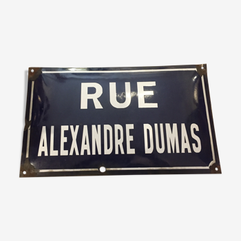 Alexandre Dumas enamelled street plaque