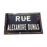 Plaque de rue émaillée Alexandre Dumas