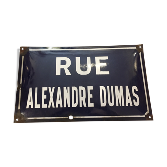 Plaque de rue émaillée Alexandre Dumas