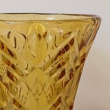 Amber yellow glass vase