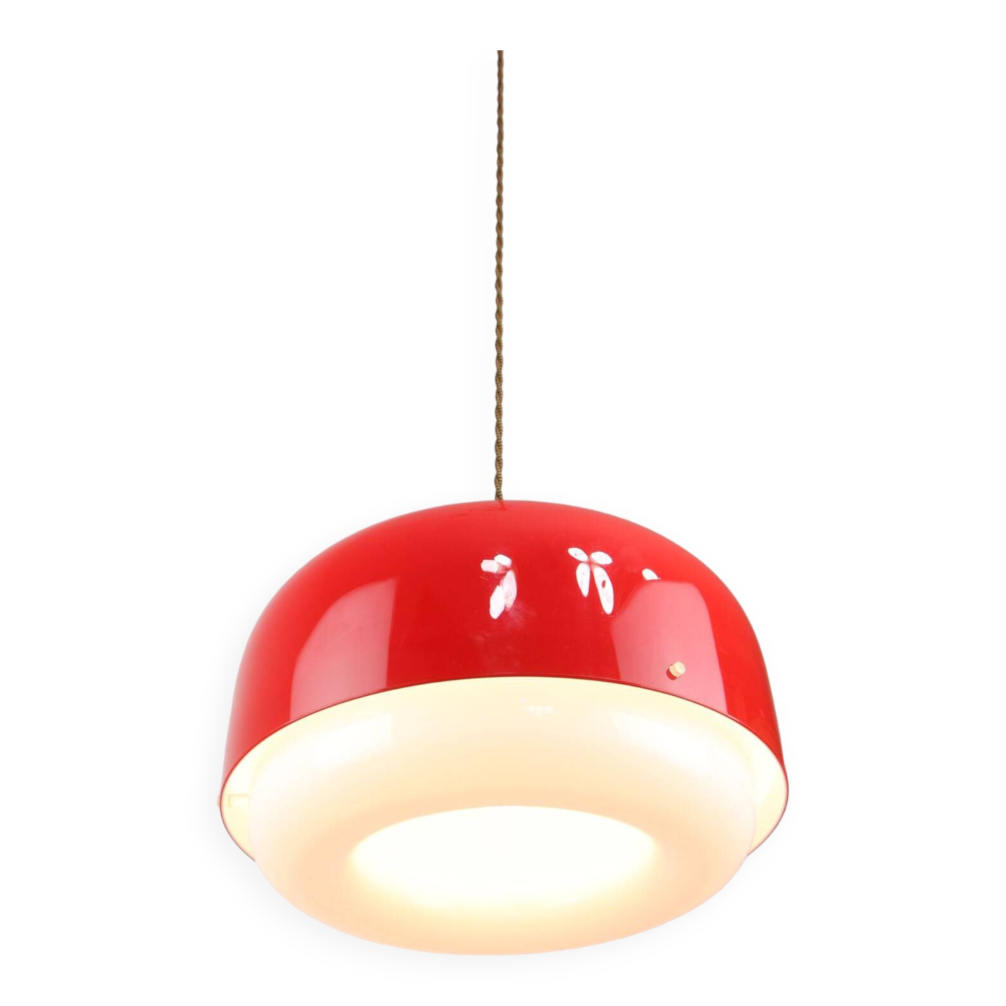 Space-age Red Medusa Pendant Lamp by Luigi Massoni for Guzzini, 1970s