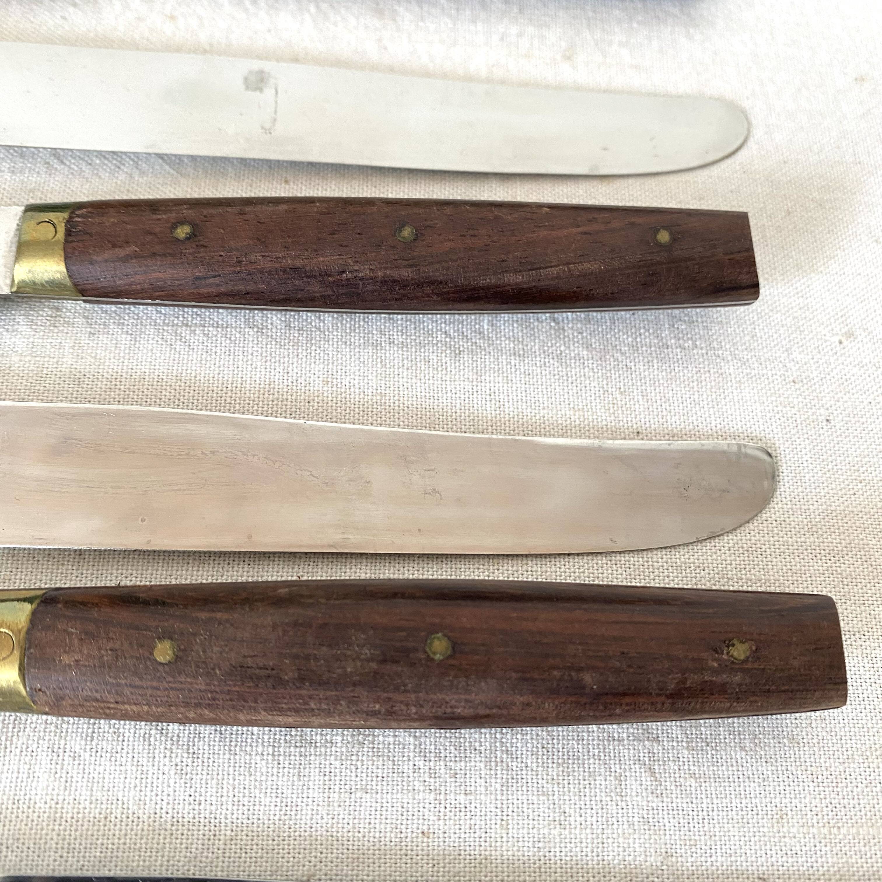 Vintage stainless steel and wood knives