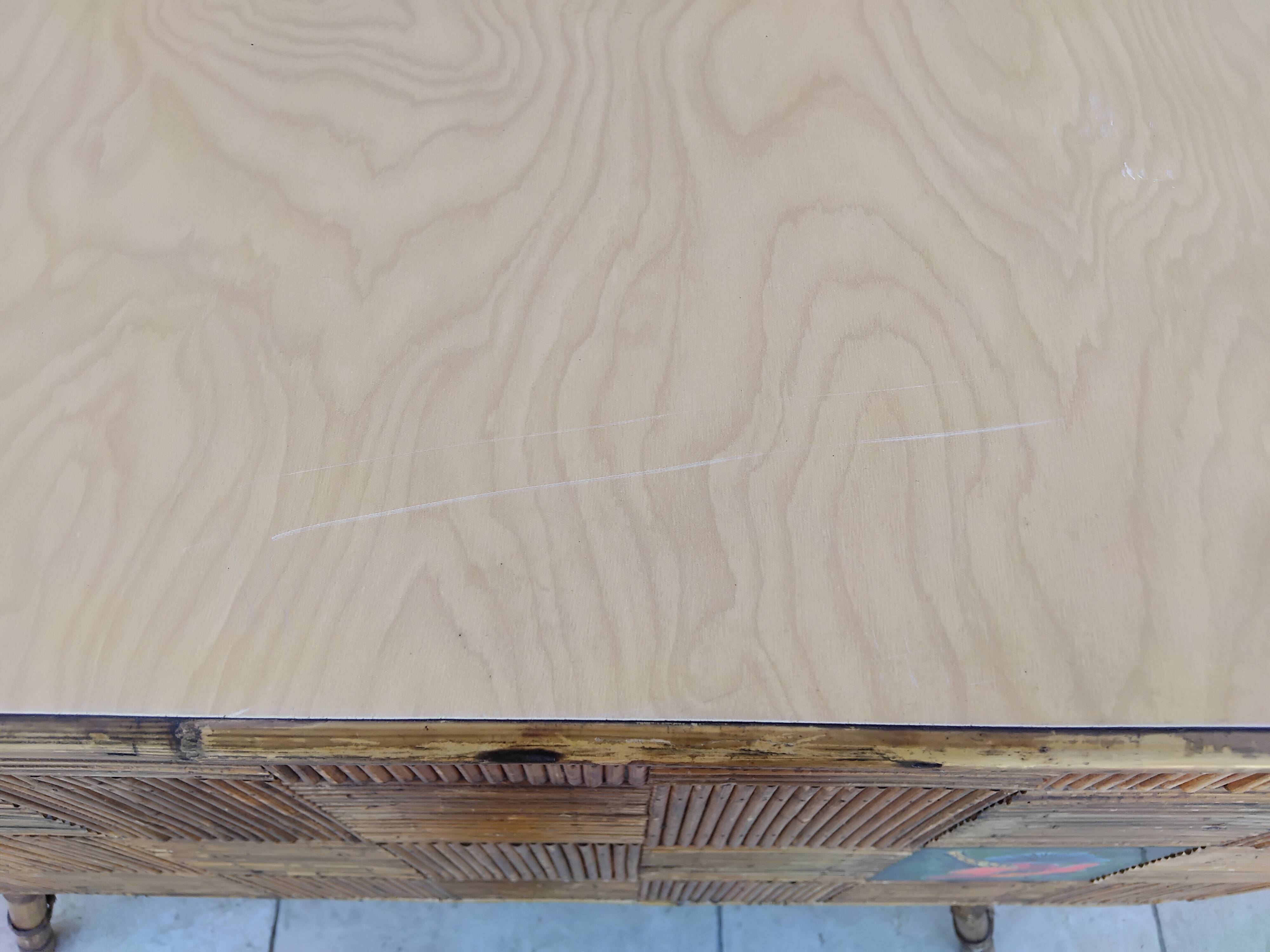 Audoux Minet vintage rattan bar from the 50s