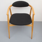 Fauteuil des années 1960 noir en hêtre