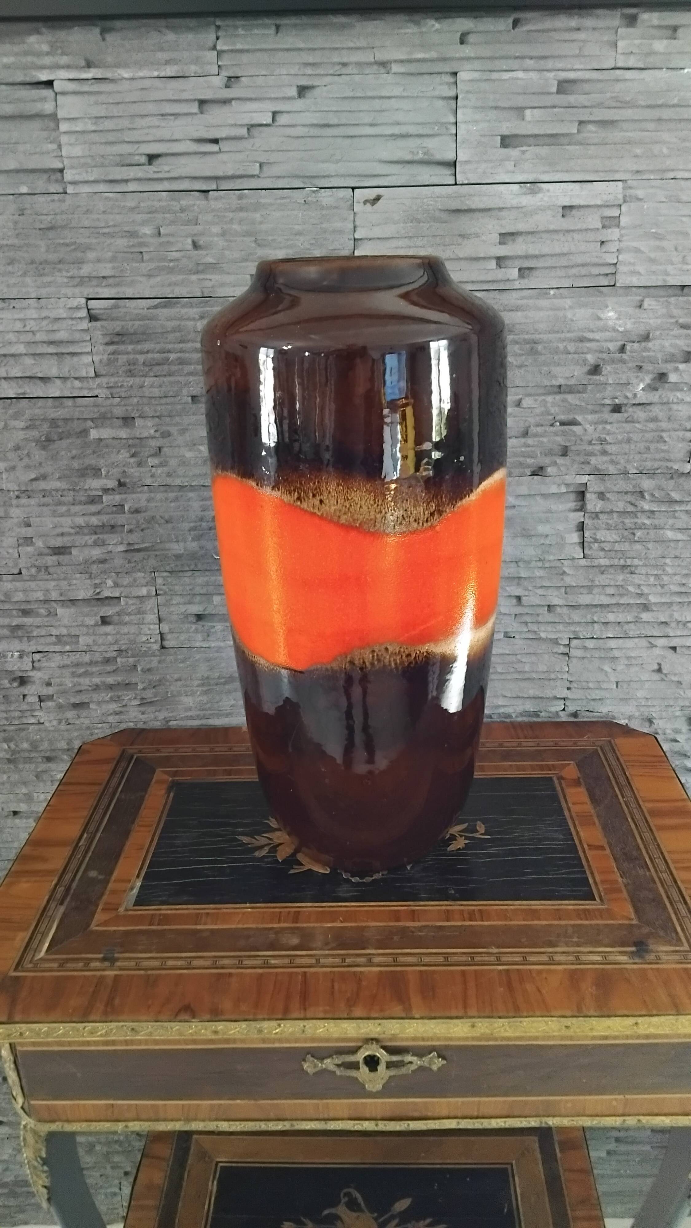 Large vintage earthenware vase from the 70s, Germany