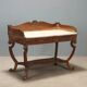 Ancient Empire desk in walnut with marble top, Italy, 19th century.