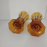 Art Deco vase pair, Val-Saint-Lambert crystal 1930