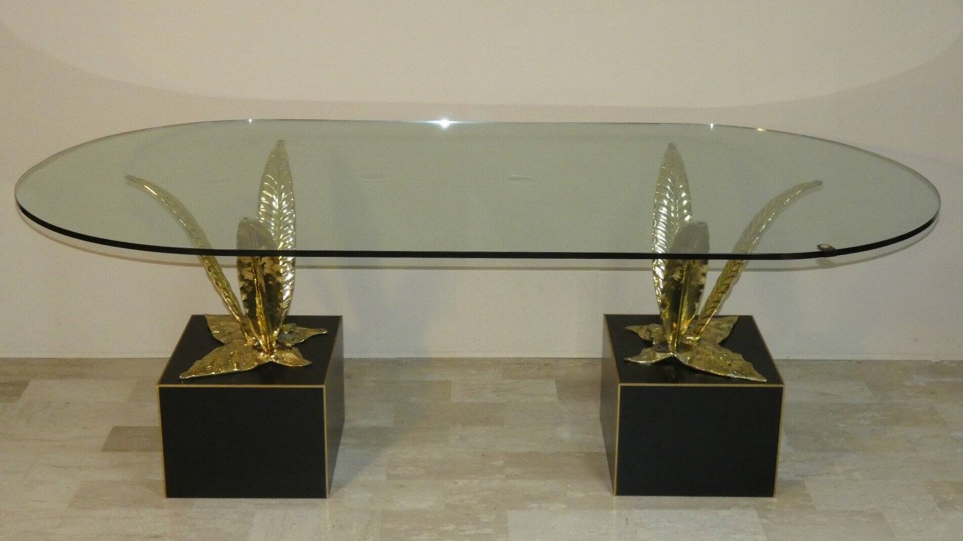 Bronze, brass and crystal table by Gianni Versace for Versace Home, Italy, 1980s.