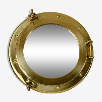 Vintage Solid Brass Ship Porthole Mirror