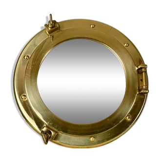 Vintage Solid Brass Ship Porthole Mirror