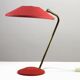 Red Shrink-Lacquered Brass Table Lamp, Germany, 1950s